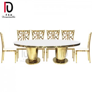 Oval stainless steel wedding table