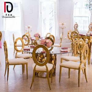 Excellent quality Metal Gold Hotel Table -
 Glass top wedding dining table – Dominate