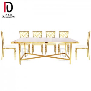 Rectangular dining stianless steel wedding table