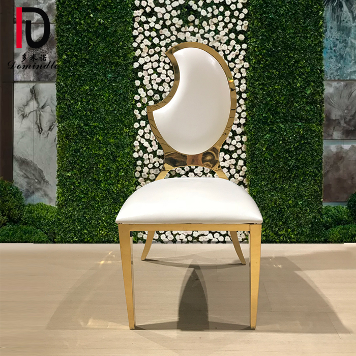 Cheap price Luxury Gold Stacking Wedding Chair - Stainless steel modern Apple dining chair – Dominate detail pictures