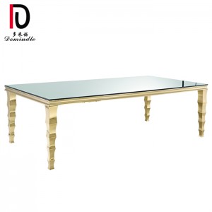 Unique stainless steel golden wedding table