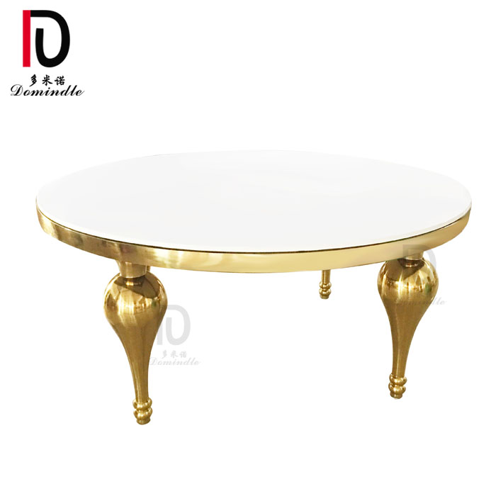 Good quality Gold Stainless Steel Hotel Table - Wedding furntirue new design legs dining table – Dominate