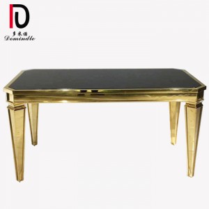 Europe style for Golden Stainless Steel Table -
 Sweet table black glass top for wedding – Dominate