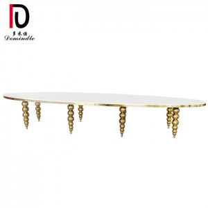 Luxury stainless steel legs wedding oval table