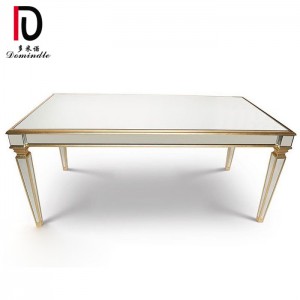 Wholesale Discount Gold Banquet Table -
 Wedding use mirror glass table for rental – Dominate