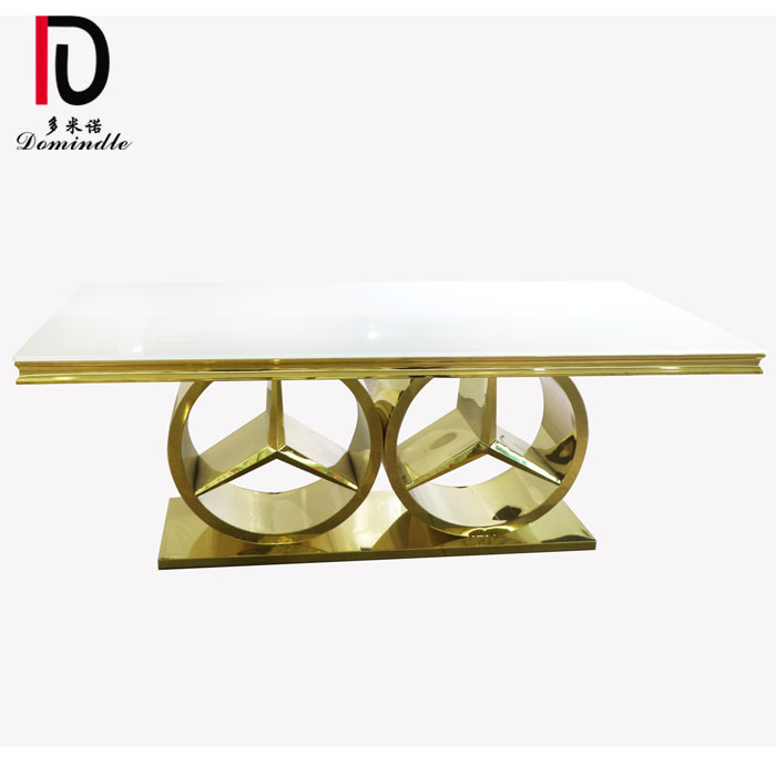 Cheapest Price Glass Cake Table - Golden design stainless steel banquet table  – Dominate