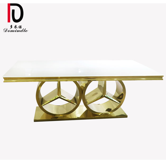 New Fashion Design for Event Stainless Steel Dinig Table - Golden design stainless steel banquet table  – Dominate