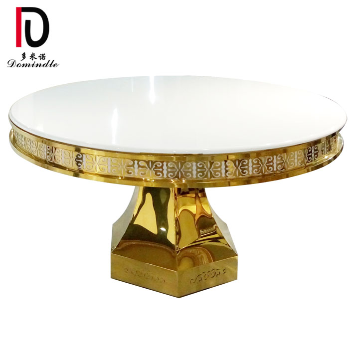 OEM Factory for Stainless Steel Glass Table - Golden design stainless steel banquet table  – Dominate