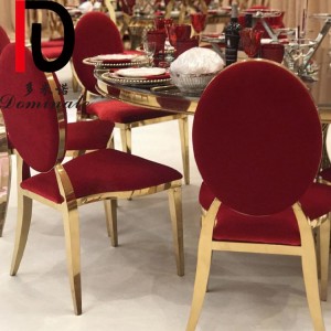 banquet luxury gold stainless steel frame wedding dining chair with PU