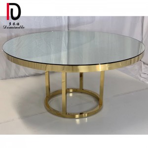 Wedding event stainless steel gold table