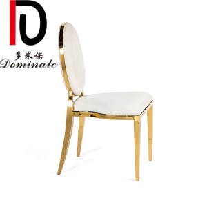 banquet luxury gold stainless steel frame wedding dining chair with PU