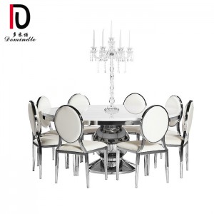 Round wedding mirror glass dining table