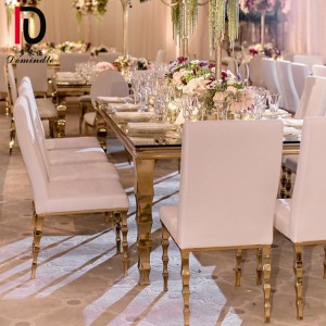 Unique stainless steel golden wedding table
