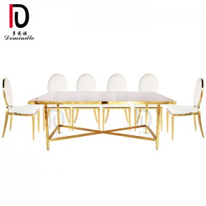 Rectangular dining stianless steel wedding table