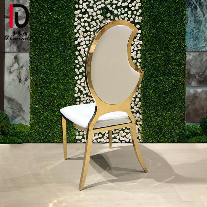Cheap price Luxury Gold Stacking Wedding Chair - Stainless steel modern Apple dining chair – Dominate detail pictures