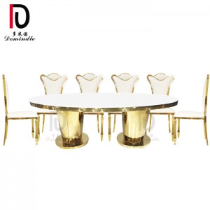 Oval stainless steel wedding table