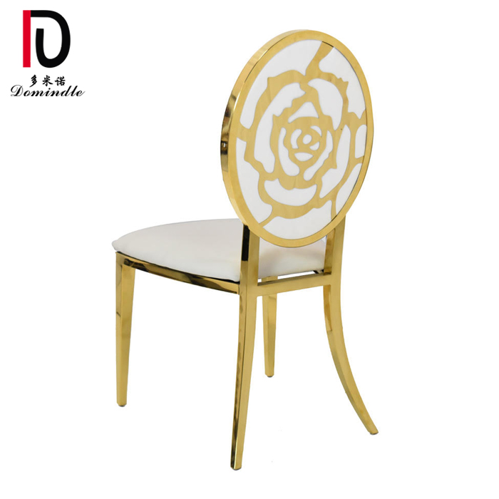 Wholesale Wedding Stainless Steel Chair - Imperial gold dining chair for wedding – Dominate