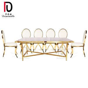 Rectangular dining stianless steel wedding table