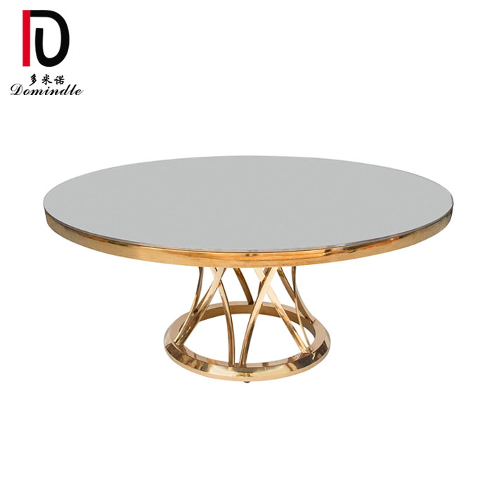 2019 Latest Design Round Stainless Steel Table - Round glass dining table for wedding events – Dominate