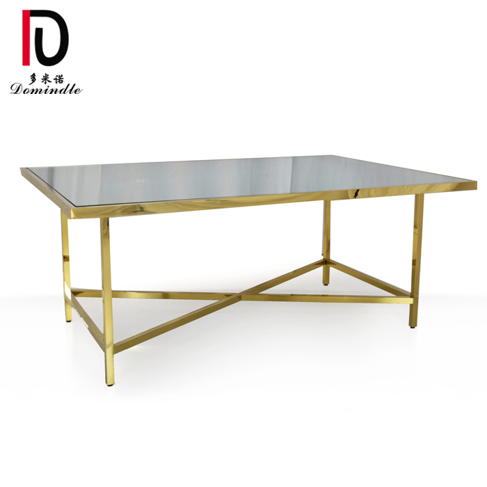 Manufacturing Companies for Gold Metal Dining Table - Rectangular dining stianless steel wedding table – Dominate