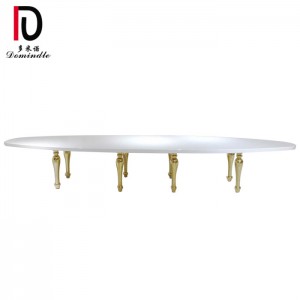 Event furniture oval gold wedding table
