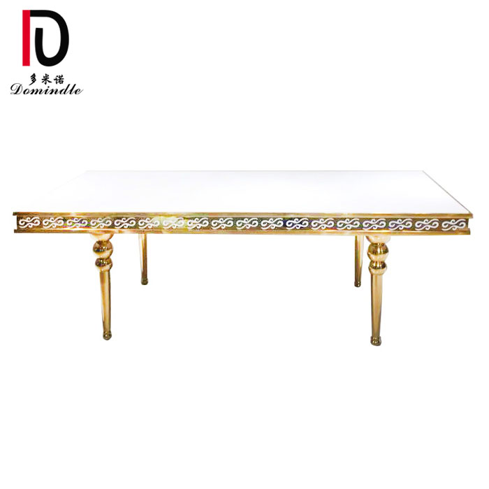 OEM manufacturer Hotel Glass Table - New design stainless steel frame wedding table – Dominate