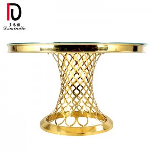 Factory selling Glass Banquet Table -
 Glass table gold wedding design   – Dominate