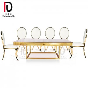 Wedding event stainless steel gold table
