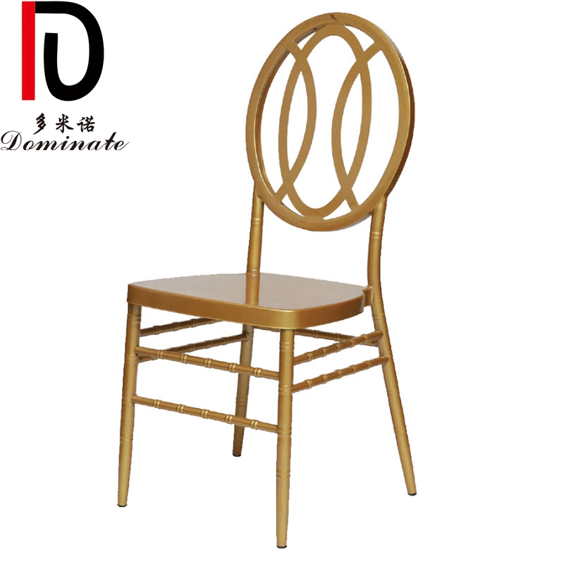 China Gold Stainless Steel Dinig Chair –  Hot Sales New Design Stackable Hotel Wedding Chair Metal Pattern Round Back Phoenix Chairs – Dominate