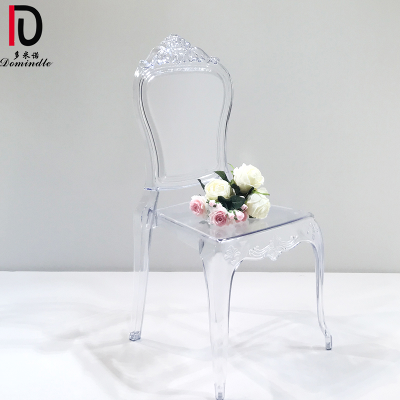 Hotel furniture wholesale crystal chair clear plastic for wedding