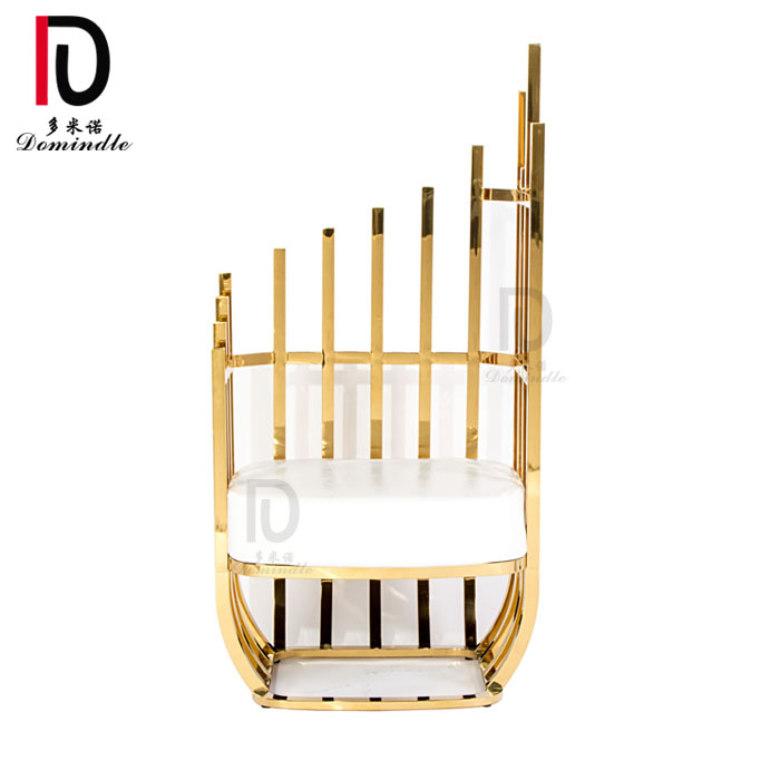 gold plated stainless steel frame velvet seat cushion wedding sofa chair