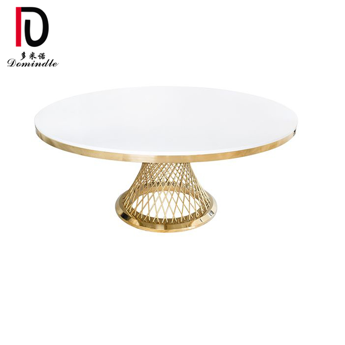 OEM Gold Wedding Table –  Dominate event design MDF top round shape stainless steel wedding table – Dominate