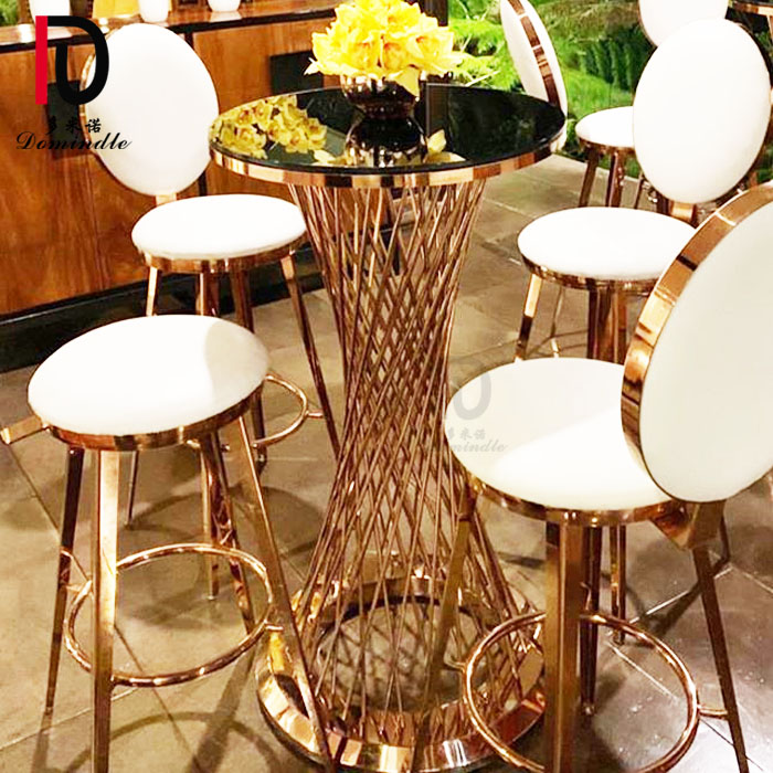 Bird nest base gold stainless steel tempered glass cocktail table