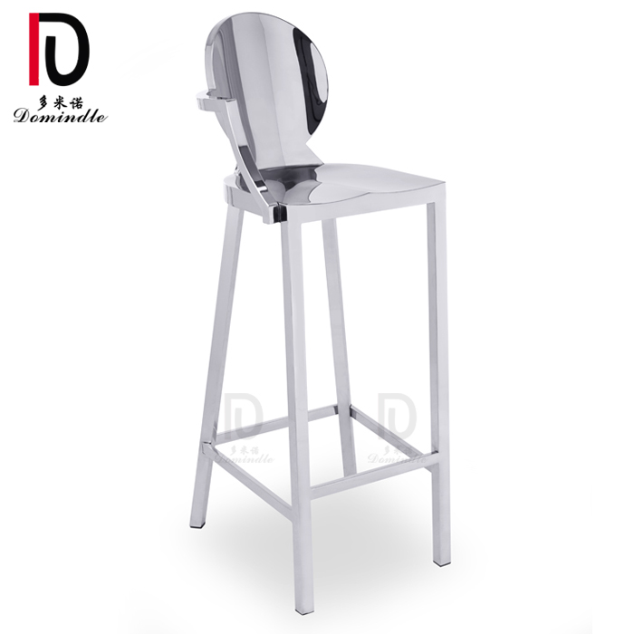 OEM Stackabke Banquet Wedding Chair –  bar furniture stainless steel round back gold cocktail stool with arm – Dominate