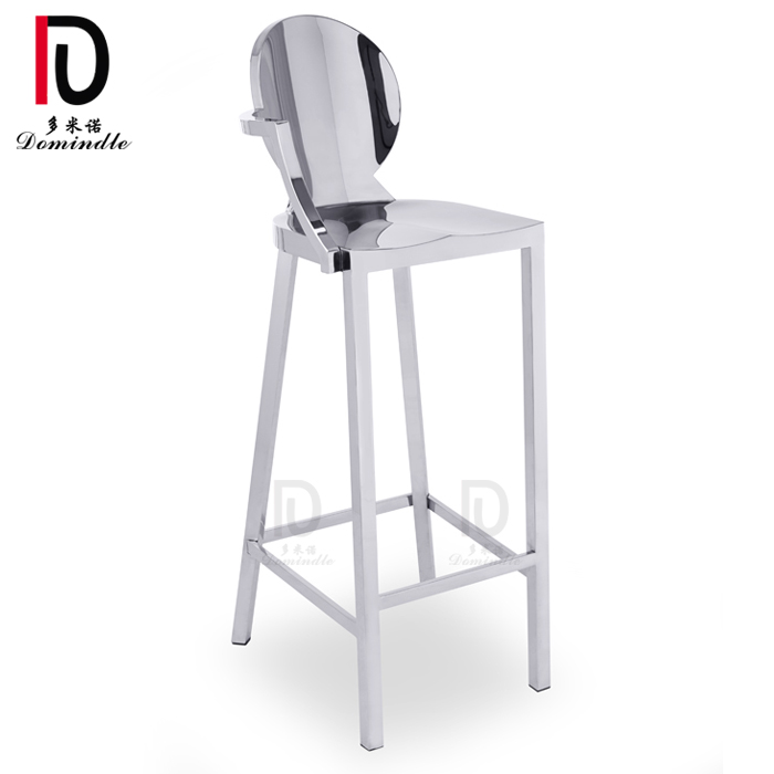 OEM Modern Wedding Stainless Steel Chair –  bar furniture stainless steel round back gold cocktail stool with arm – Dominate