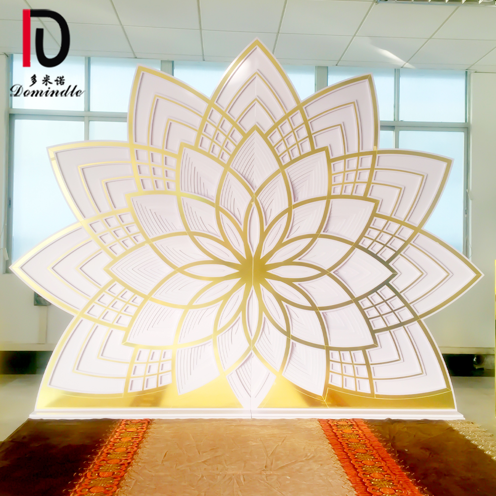 Good quality Wedding Decoration From China – popular wedding background decor design gold acrylic backdrop wall – Dominate