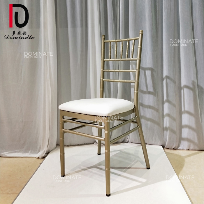 Wholesale Gold Metal Dining Chair –  Banquet party outdoor simple bamboo chiavari tiffany event chair for hotel – Dominate