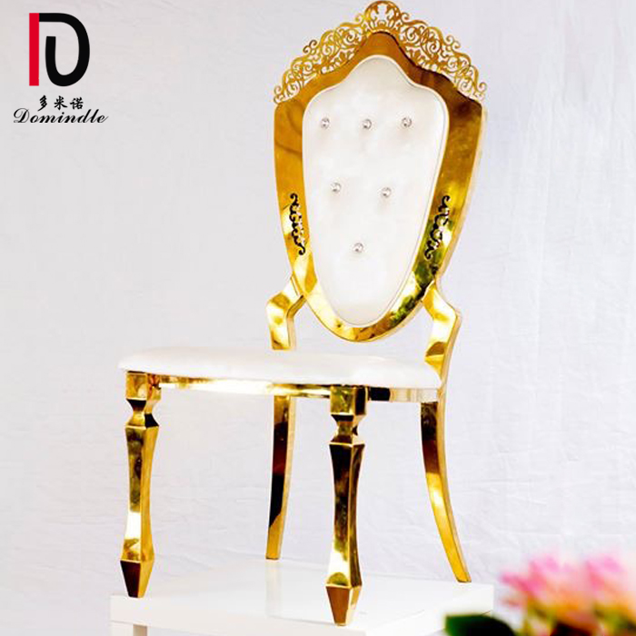 Wholesale Gold Wedding Chair –  Luxury Stainless Steel Wedding Chairs Golden Stainless Frame Chair – Dominate
