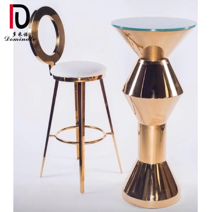 mirror glass top bar table stainless steel gold cocktail table
