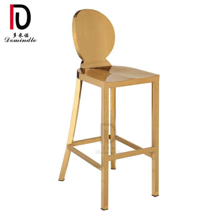 China Royal Stackabke Wedding Chair –  modern cocktail furniture Contemporary stainless steel frame Golden Bar Stool – Dominate