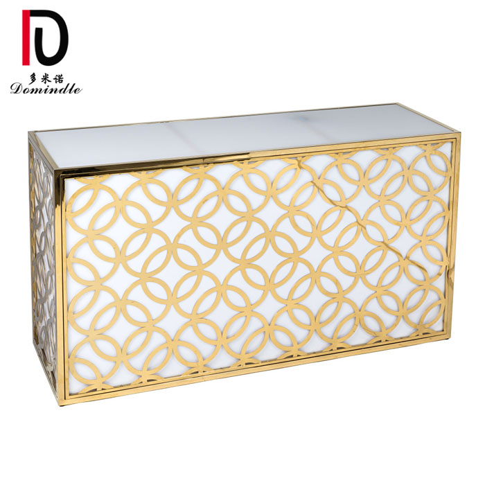 OEM Banquet Table Wedding –  stainless steel gold glass bar table wedding party table – Dominate