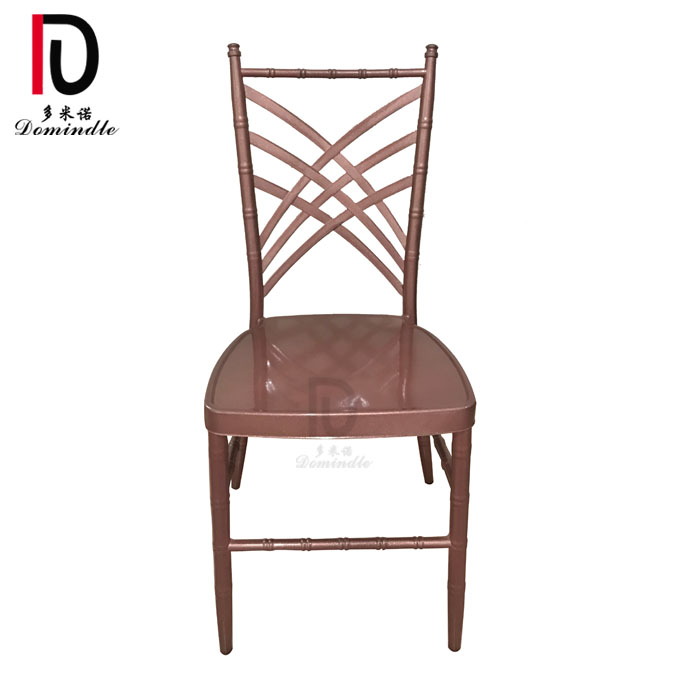 China Steel Hotel Chair –  modern luxury design stackable event rental wedding iron chair – Dominate