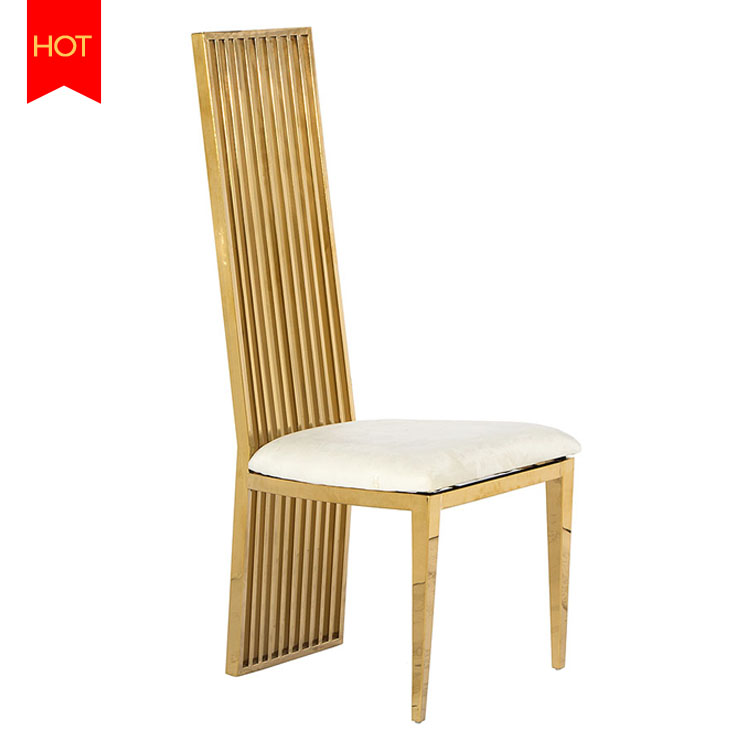 OEM Stackable Gold Stainless Steel Chair –  luxury restaurant banquet leather gold stainless steel wedding chair – Dominate