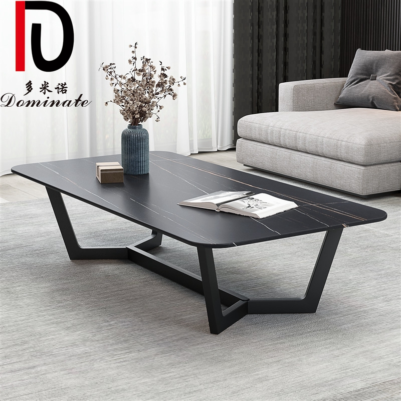 OEM Luxury Banquet Table – Minimalist Style living Room Furniture Rectangle Marble Top Metal Frame Coffee Table Center Table – Dominate detail pictures