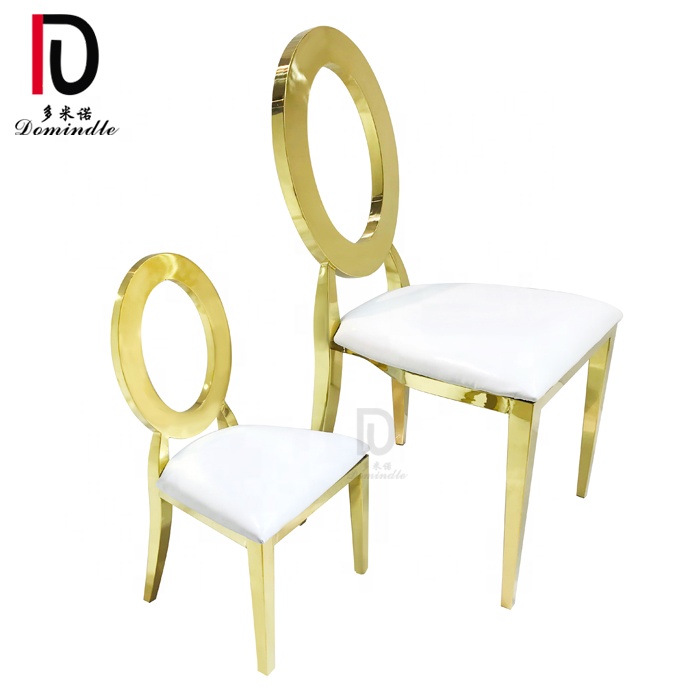 China Gold Stainless Steel Event Chair –  Hotel Furniture Gold Metal Stainless Steel Metal Pu Leather Wedding Chair – Dominate