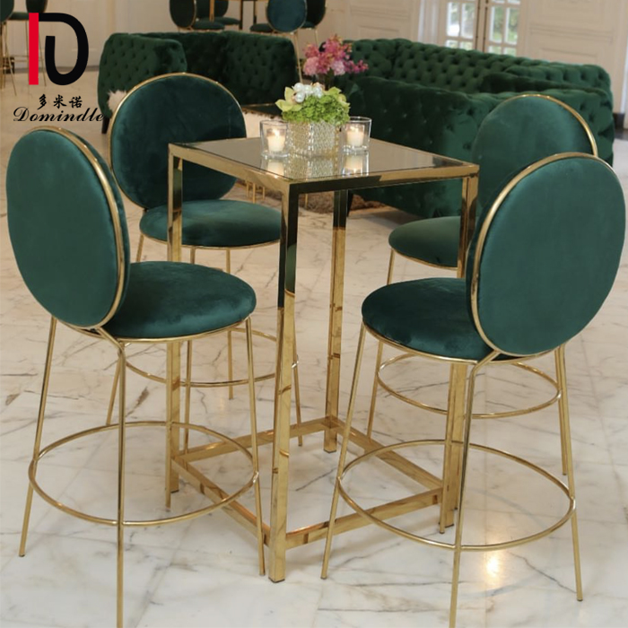 China Banquet Hotel Chair –  2019 factory wedding stainless steel gold bar chair party bar stool – Dominate