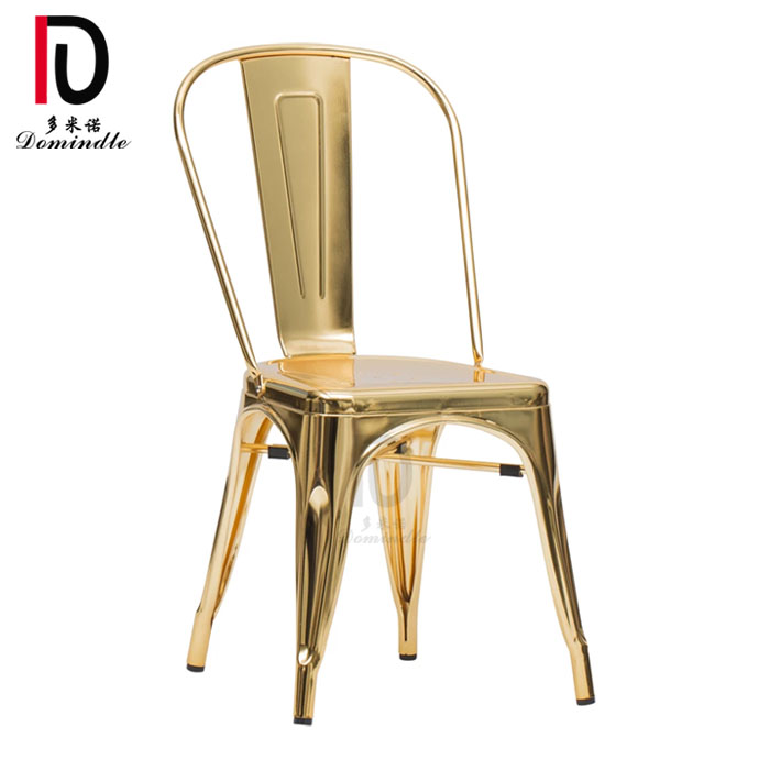 China High Back Stainless Steel Chair –  modern wedding furniture gold stainless stamped-steel back dining chair – Dominate