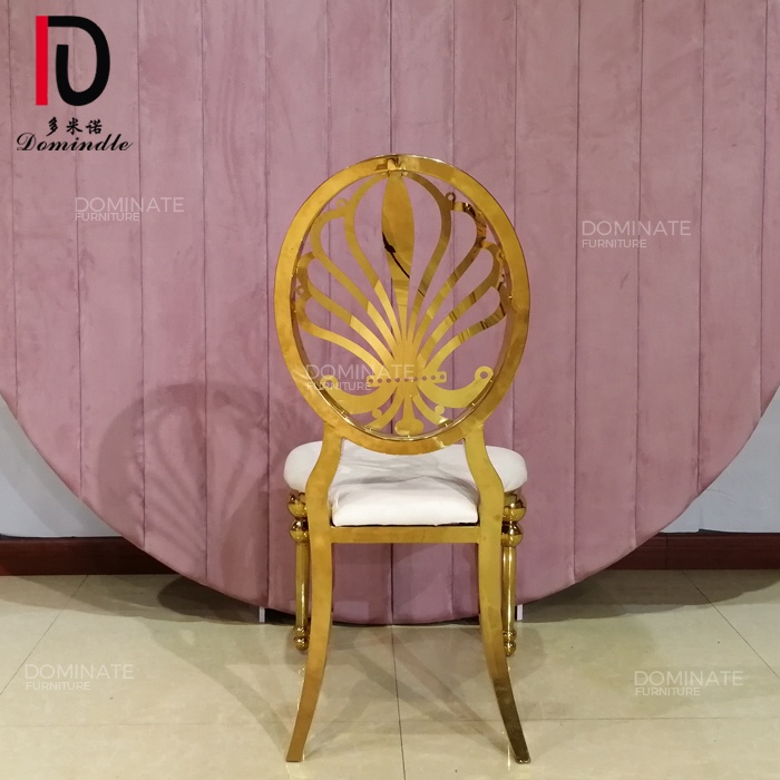 OEM Gold Metal Circle Wedding Chair –  Fashion design modern hollow back wedding banquet stainless steel hotel chairs – Dominate