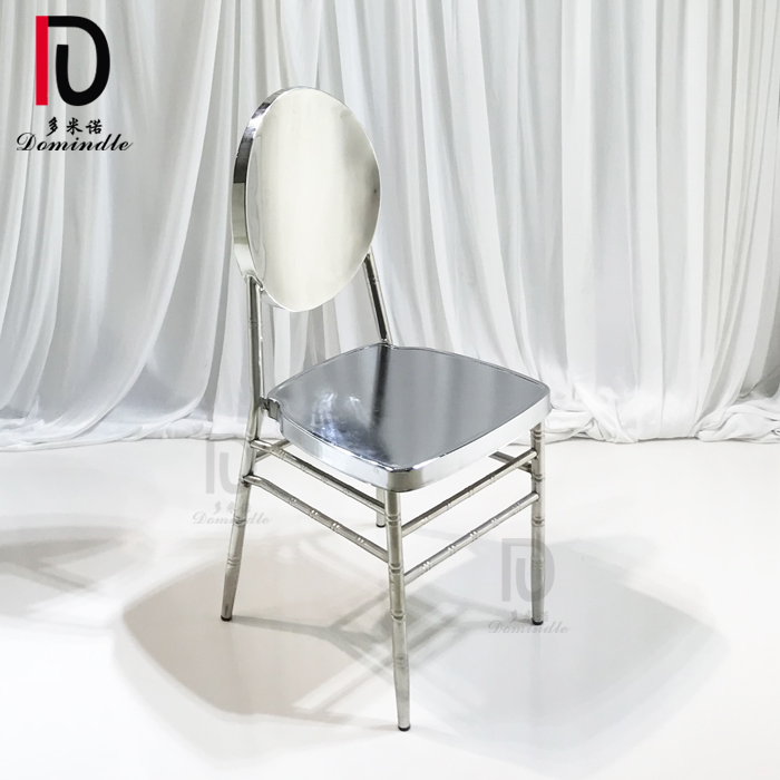 Wholesale Luxury Wedding Dining Chair –  modern silver stainless steel stacking wedding dining chair for party – Dominate