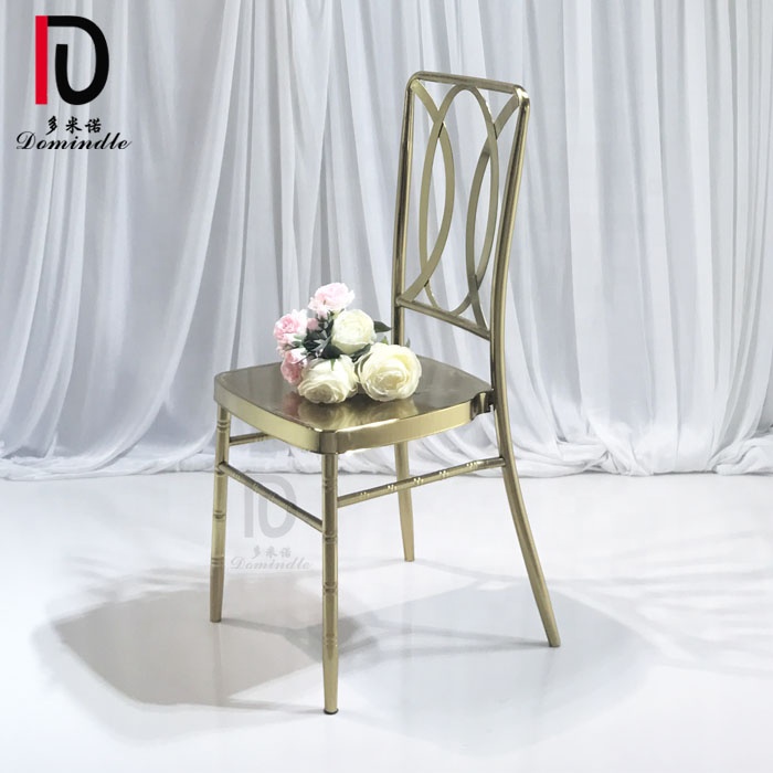 Gold stainless steel stackable wedding metal chair for event